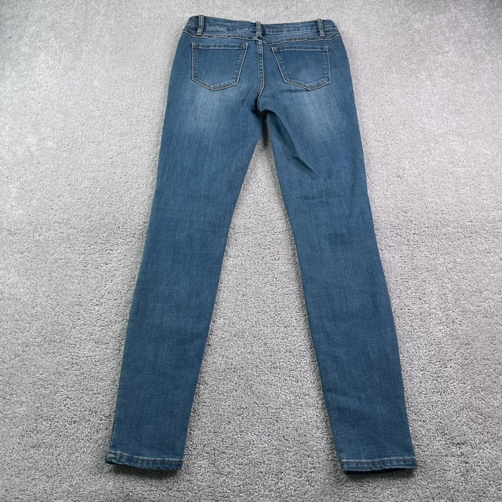 Prana Jeans Womens 4‎ Blue London Slim Low Rise Medium Wash Stretch Denim
